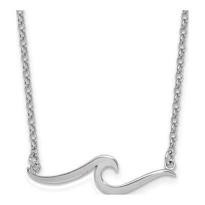 Sterling Silver Wave Pendant Necklace