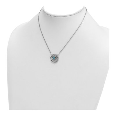 Sterling Silver Crystal Turtle Pendant Necklace – view 4