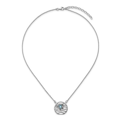 Sterling Silver Crystal Turtle Pendant Necklace – view 5