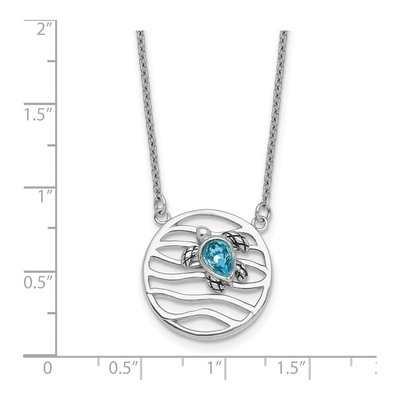 Sterling Silver Crystal Turtle Pendant Necklace – view 6