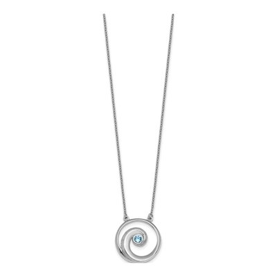 Sterling Silver Crystal Wave Pendant Necklace – view 3