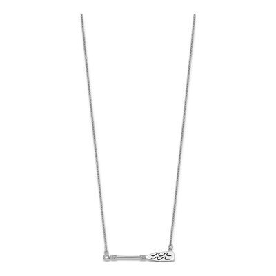 Sterling Silver Antiqued Paddle Pendant Necklace – view 3