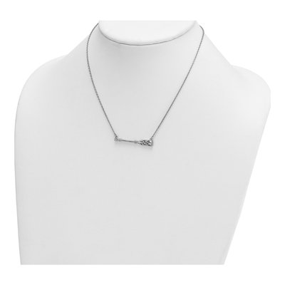 Sterling Silver Antiqued Paddle Pendant Necklace – view 4