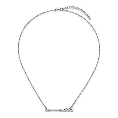 Sterling Silver Antiqued Paddle Pendant Necklace – view 5