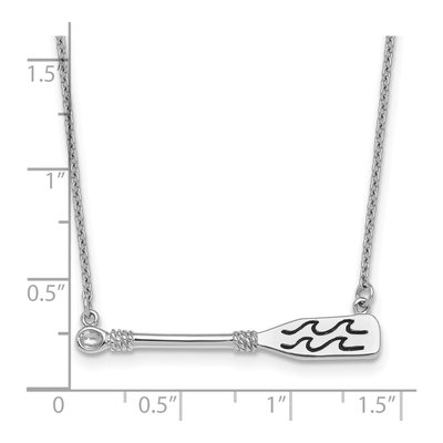 Sterling Silver Antiqued Paddle Pendant Necklace – view 6