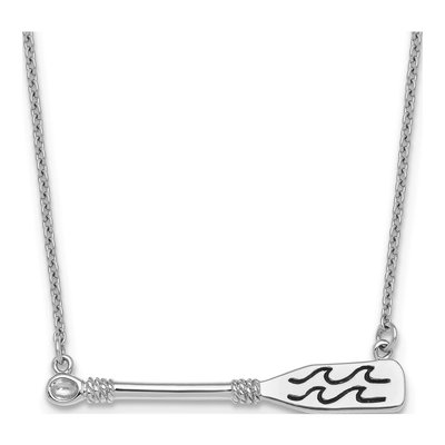 Sterling Silver Antiqued Paddle Pendant Necklace