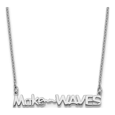 Sterling Silver 'make Waves' Wave Pendant Necklace