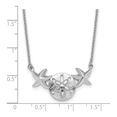 Sterling Silver Sand Dollar Starfish Pendant Necklace – view 6