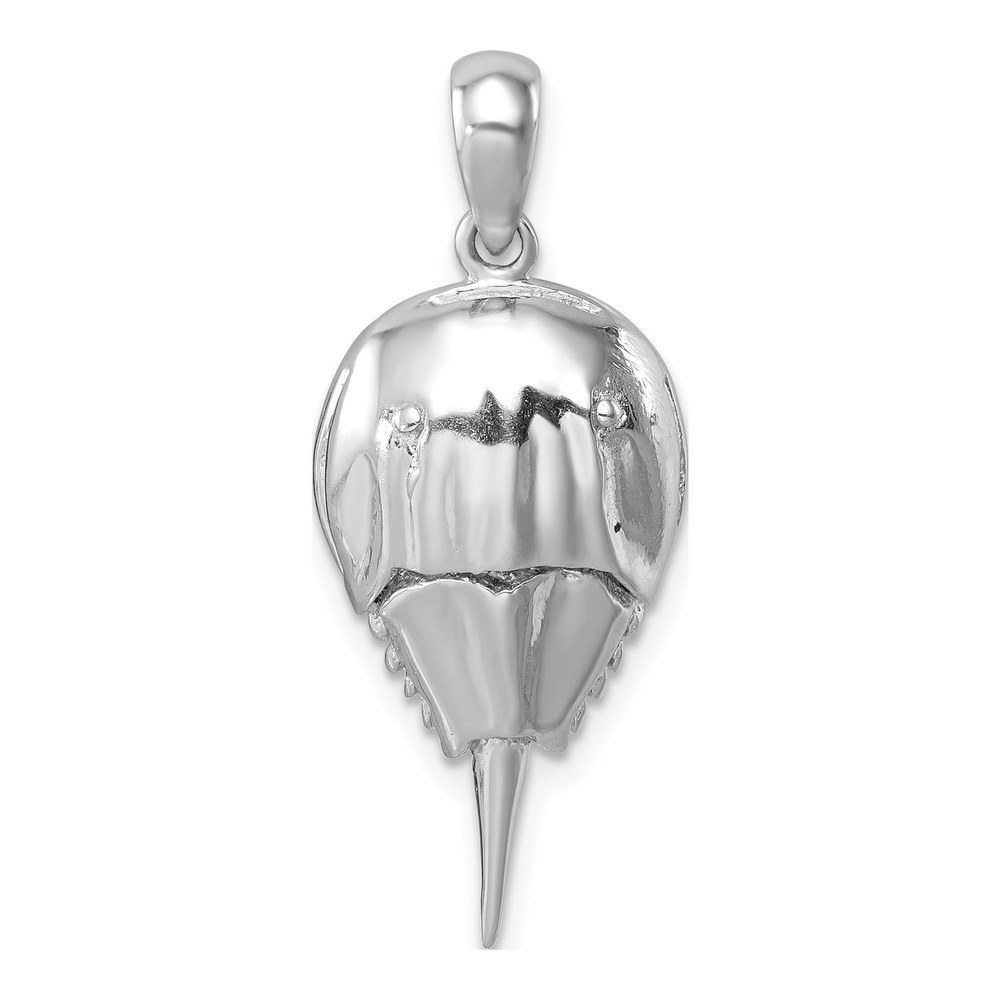 Sterling Silver Rhodium-Plated Polished Horseshoe Crab Pendant