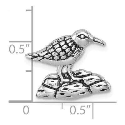 Sterling Silver Antiqued Sandpiper Slide Pendant – view 6