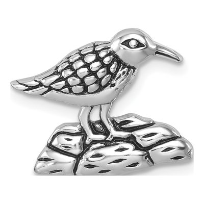 Sterling Silver Antiqued Sandpiper Slide Pendant