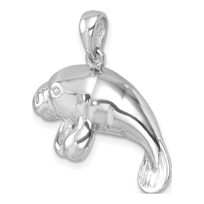 Sterling Silver Manatee Pendant – view 5