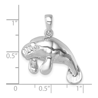 Sterling Silver Manatee Pendant – view 6