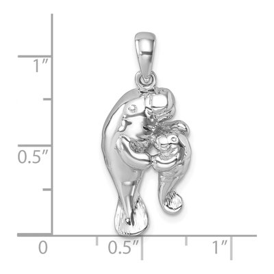 Sterling Silver Manatee Baby Pendant – view 6