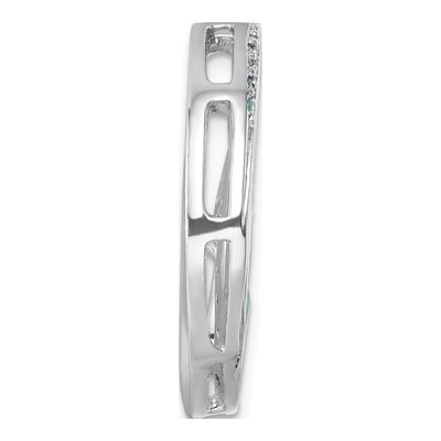 Sterling Silver CZ Wave Slide Pendant – view 3
