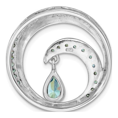 Sterling Silver CZ Wave Slide Pendant – view 4