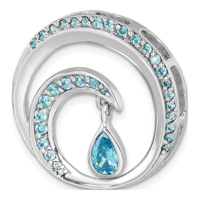 Sterling Silver CZ Wave Slide Pendant – view 5