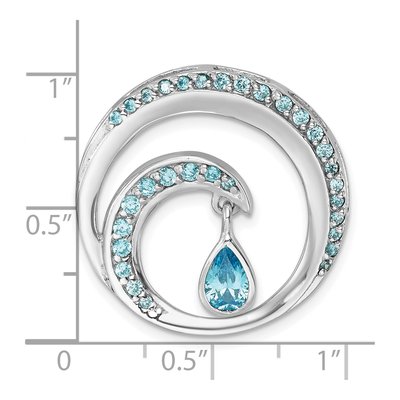 Sterling Silver CZ Wave Slide Pendant – view 6