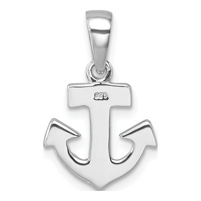 Sterling Silver Anchor Pendant – view 4