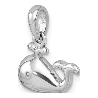 Sterling Silver Crystal Whale Pendant – view 5