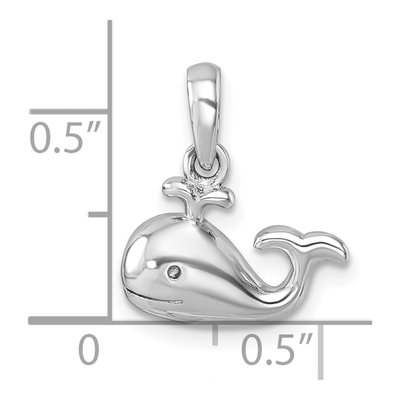 Sterling Silver Crystal Whale Pendant – view 6