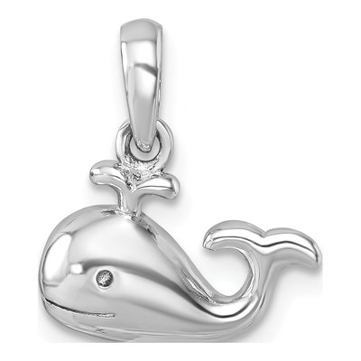 Sterling Silver Crystal Whale Pendant