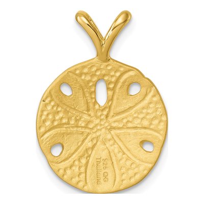 Gold-Plated Sterling Silver Crystal Sand Dollar Pendant – view 4