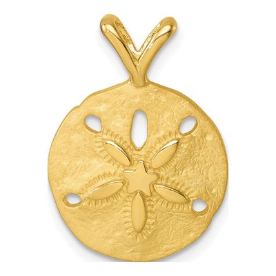Gold-Plated Sterling Silver Crystal Sand Dollar Pendant