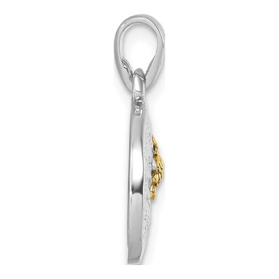 Sterling Silver Textured Turtle Pendant – view 3