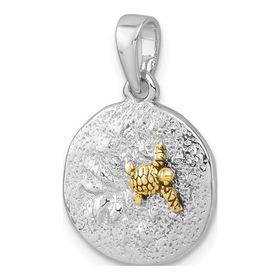 Sterling Silver Textured Turtle Pendant – view 5