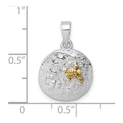 Sterling Silver Textured Turtle Pendant – view 6