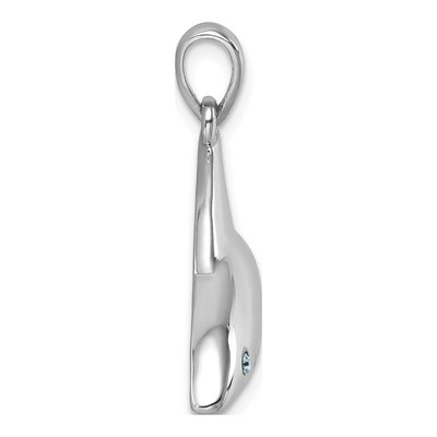 Sterling Silver Crystal Eye Shark Pendant – view 3