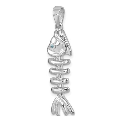 Sterling Silver CZ Bonefish Pendant – view 5