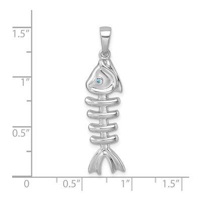 Sterling Silver CZ Bonefish Pendant – view 6
