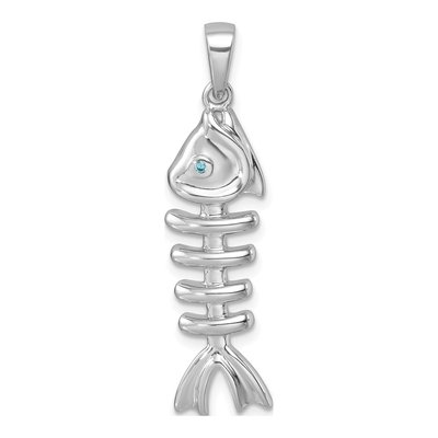 Sterling Silver CZ Bonefish Pendant