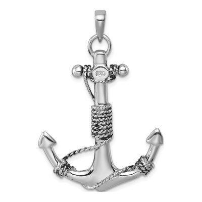 Sterling Silver Anchor Pendant – view 4