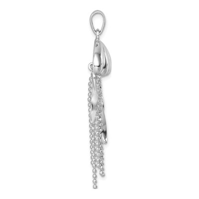Sterling Silver Crystal Moveable Jellyfish Pendant – view 3