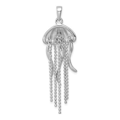 Sterling Silver Crystal Moveable Jellyfish Pendant – view 4