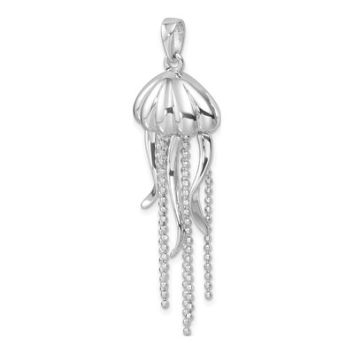Sterling Silver Crystal Moveable Jellyfish Pendant – view 5