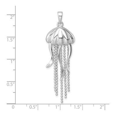 Sterling Silver Crystal Moveable Jellyfish Pendant – view 6