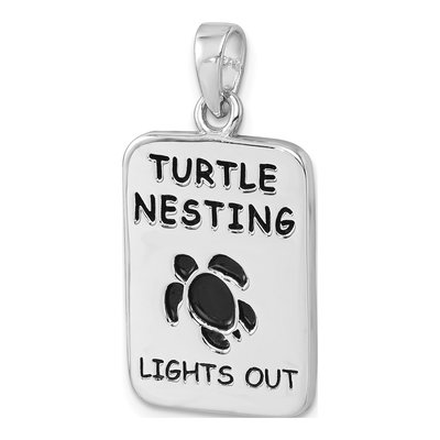Sterling Silver Antiqued Turtle Pendant – view 5