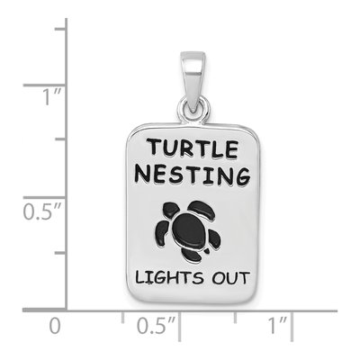 Sterling Silver Antiqued Turtle Pendant – view 6