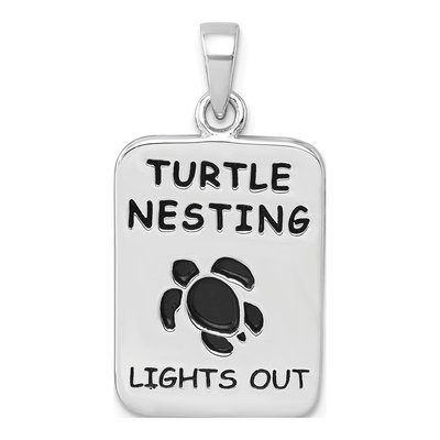 Sterling Silver Antiqued Turtle Pendant
