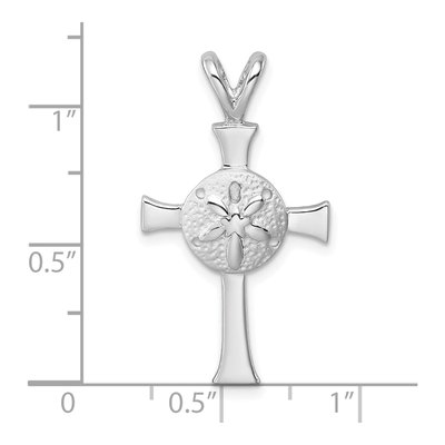 Sterling Silver Sand Dollar Cross Pendant – view 6