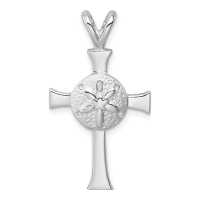 Sterling Silver Sand Dollar Cross Pendant