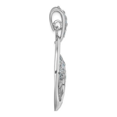 Sterling Silver CZ Wave Pendant – view 3