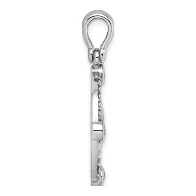 Sterling Silver CZ Compass Pendant – view 3