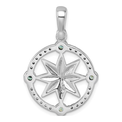 Sterling Silver CZ Compass Pendant – view 4