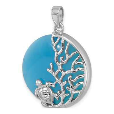 Sterling Silver Agate Turtle Reef Pendant – view 5