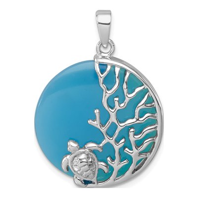 Sterling Silver Agate Turtle Reef Pendant